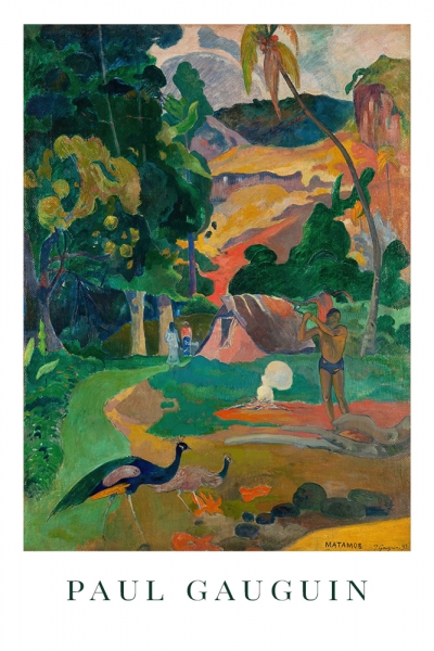Paul Gauguin - Matamoe (Death), Landscape with Peacocks Variante 1 | 60x90 cm | Premium-Papier wasserfest