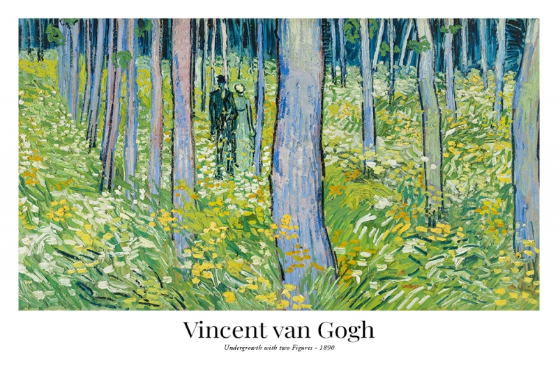 Vincent van Gogh - Undergrowth with two Figures Variante 1 | 60x90 cm | Premium-Papier wasserfest