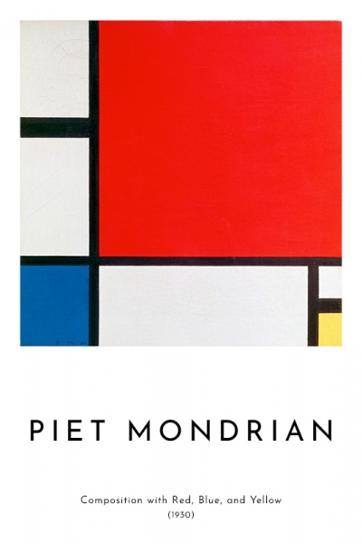 Piet Mondrian - Composition with Red, Blue, and Yellow Variante 1 | 60x90 cm | Premium-Papier wasserfest