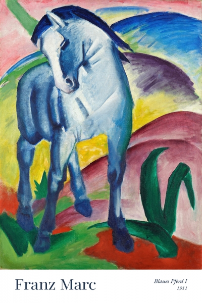 Franz Marc - Blue Horse Variante 1 | 40x60 cm | Premium-Papier