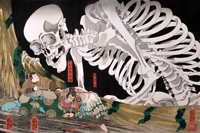Utagawa Kuniyoshi - Takiyasha the Witch and the Skeleton Spectre Variante 1 | 20x30 cm | Premium-Papier