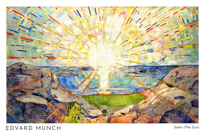 Edvard Munch - Solen (The Sun) Variante 1 | 13x18 cm | Premium-Papier