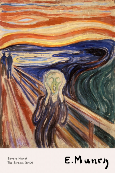 Edvard Munch - The Scream Variante 1 | 60x90 cm | Premium-Papier wasserfest