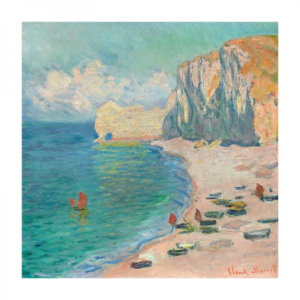Claude Monet - Étretat: The Beach and the Falaise d'Amont Variante 1 | 40x40 cm | Premium-Papier wasserfest