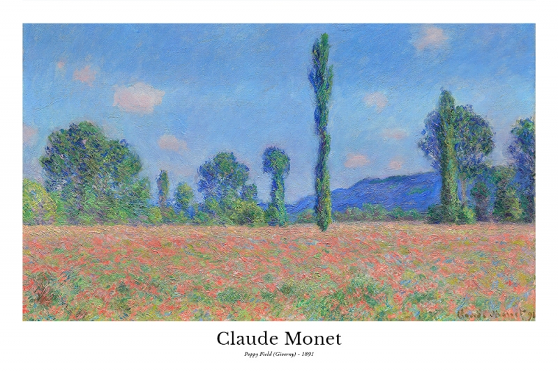 Claude Monet - Poppy Field (Giverny) Variante 1 | 20x30 cm | Premium-Papier