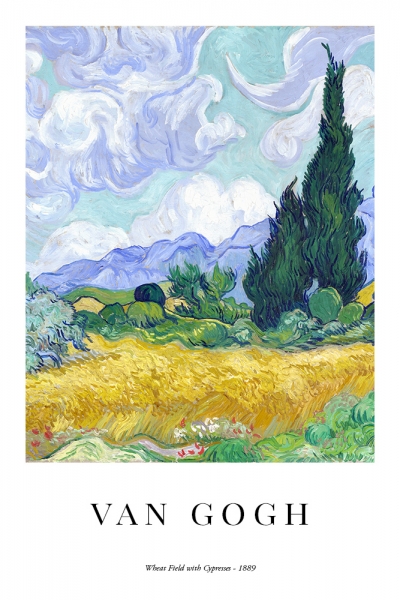 Vincent van Gogh - Wheat Field with Cypresses Variante 1 | 60x90 cm | Premium-Papier wasserfest