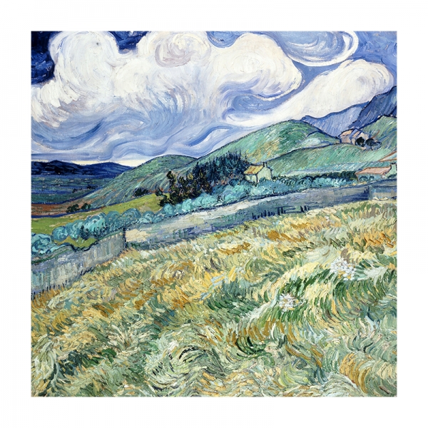 Vincent van Gogh - Landscape from Saint-Rémy Variante 1 | 40x40 cm | Premium-Papier wasserfest