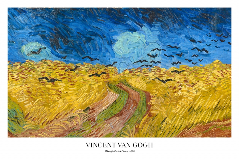 Vincent van Gogh - Wheatfield with Crows Variante 1 | 13x18 cm | Premium-Papier
