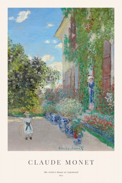 Claude Monet - The Artist's House at Argenteuil Variante 1 | 60x90 cm | Premium-Papier