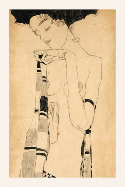 Egon Schiele - Standing Girl Variante 1 | 60x90 cm | Premium-Papier wasserfest