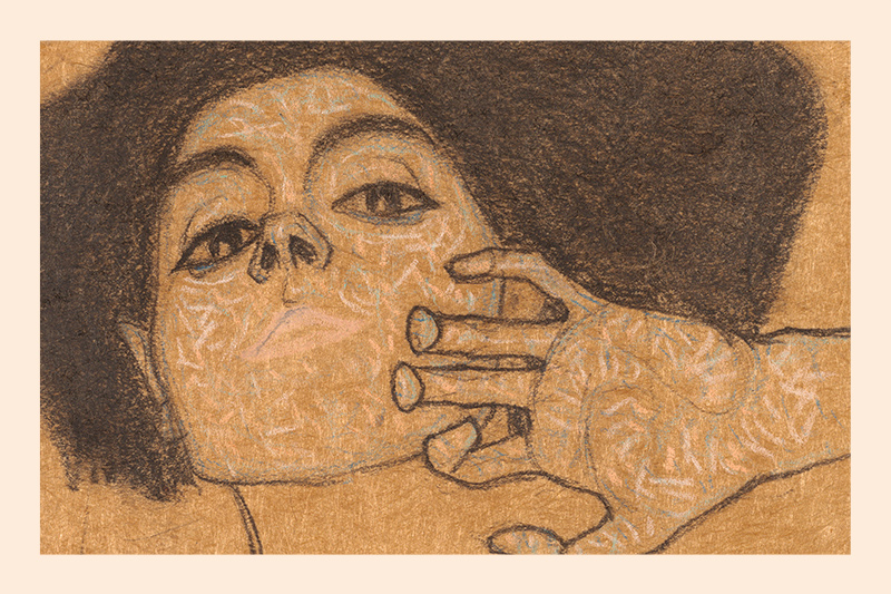 Egon Schiele - Head of a Woman Variante 1 | 13x18 cm | Premium-Papier