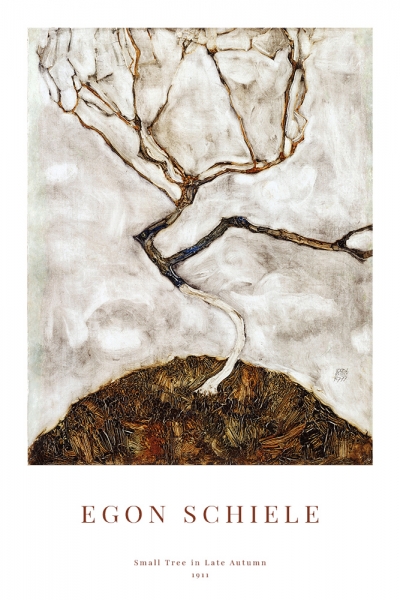Egon Schiele - Small Tree in Late Autumn Variante 1 | 60x90 cm | Premium-Papier wasserfest