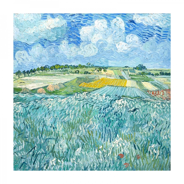 Vincent van Gogh - Plain at Auvers with Rain Clouds Variante 1 | 40x40 cm | Premium-Papier