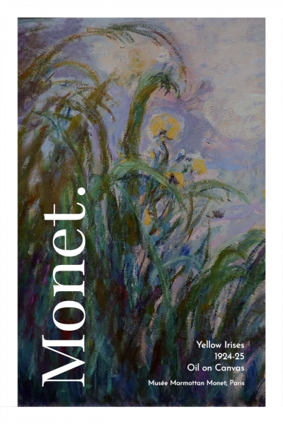 Claude Monet - Yellow Irises Variante 2 | 20x30 cm | Premium-Papier wasserfest