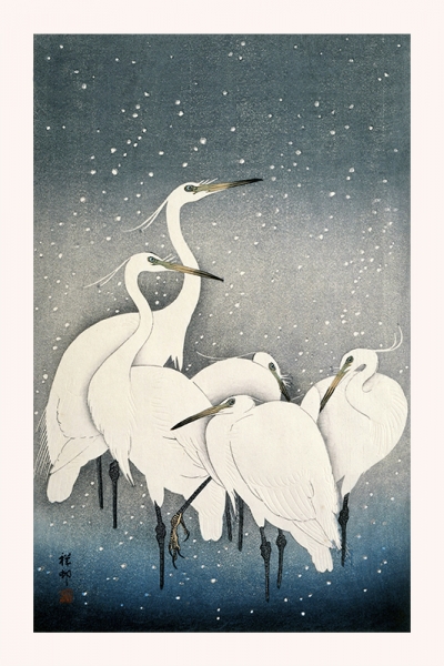 Ohara Koson - Egrets in the Snow 