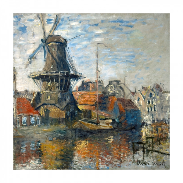 Claude Monet - The Windmill on the Onbekende Gracht, Amsterdam Variante 1 | 40x40 cm | Premium-Papier