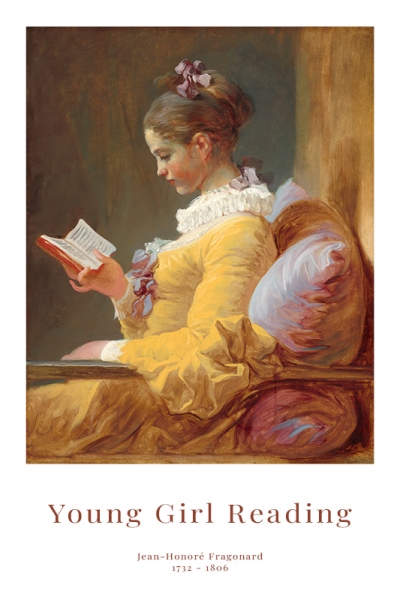 Jean-Honoré Fragonard - The Reader Variante 1 | 13x18 cm | Premium-Papier