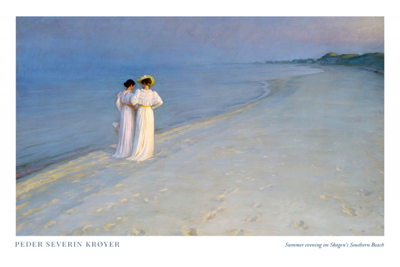 Peder Severin Krøyer - Summer evening on Skagen's Southern Beach Variante 1 | 13x18 cm | Premium-Papier