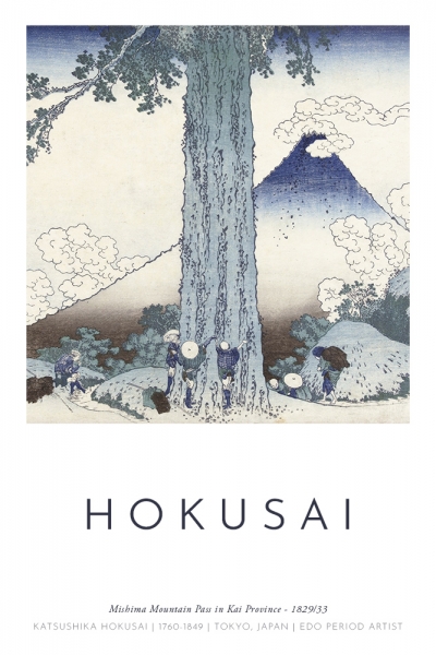 Katsushika Hokusai - Mishima Mountain Pass in Kai Province Variante 1 | 13x18 cm | Premium-Papier