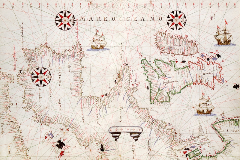Portolan Atlas of the Mediterranean Sea - Vintage Map Poster (ca. 1590) Variante 1 | 13x18 cm | Premium-Papier
