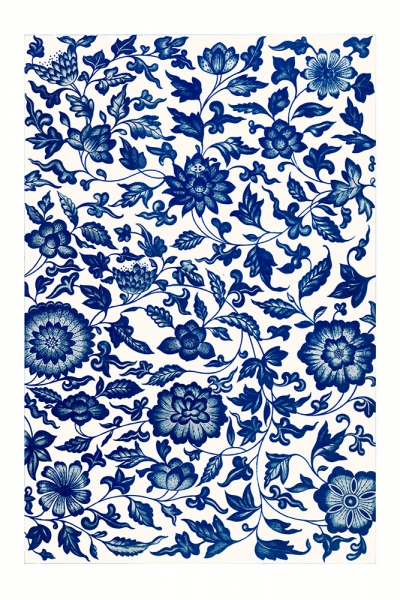 Blue Floral Pattern Variante 1 | 13x18 cm | Premium-Papier