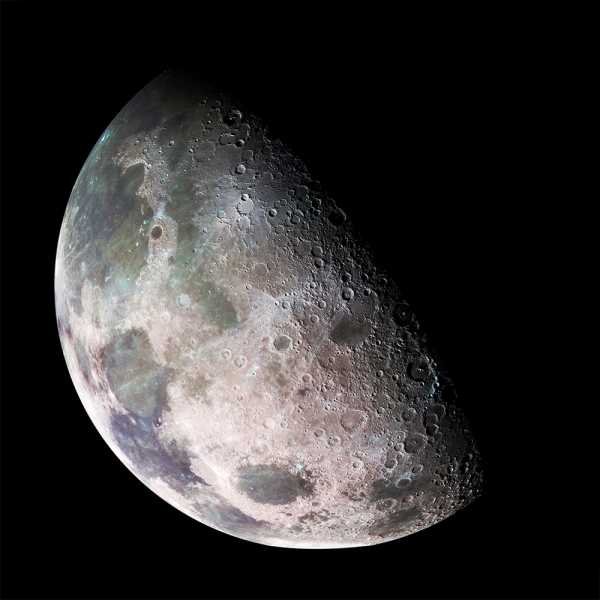 Moon - North Polar Mosaic, Image taken by NASA Variante 1 | 40x40 cm | Premium-Papier