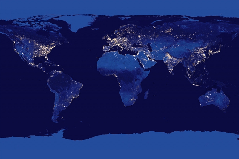 Earths Land Surface at Night Variante 1 | 13x18 cm | Premium-Papier
