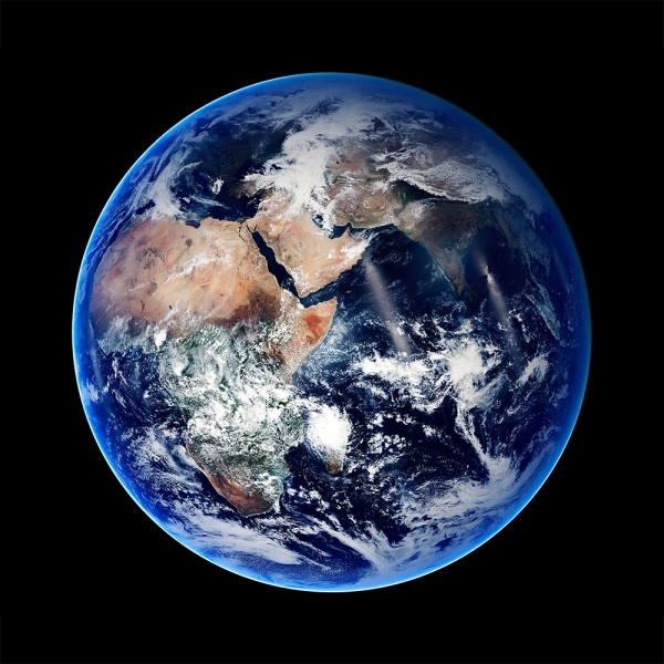 Image of the Earth from Space, Eastern Hemisphere Variante 1 | 40x40 cm | Premium-Papier