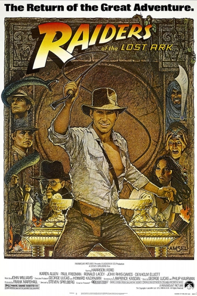 Movie Poster 'Indiana Jones - Raiders of the Lost Ark', directed by Steven Spielberg (1981) Variante 1 | 13x18 cm | Premium-Papier