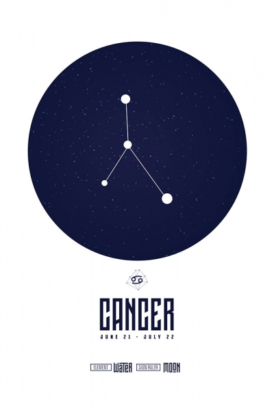 Sternzeichen Krebs Poster Variante 1 | 13x18 cm | Premium-Papier