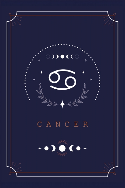 Sternzeichen Krebs Poster dunkel Variante 1 | 13x18 cm | Premium-Papier