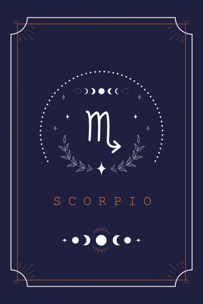 Sternzeichen Skorpion Poster dunkel Variante 1 | 13x18 cm | Premium-Papier