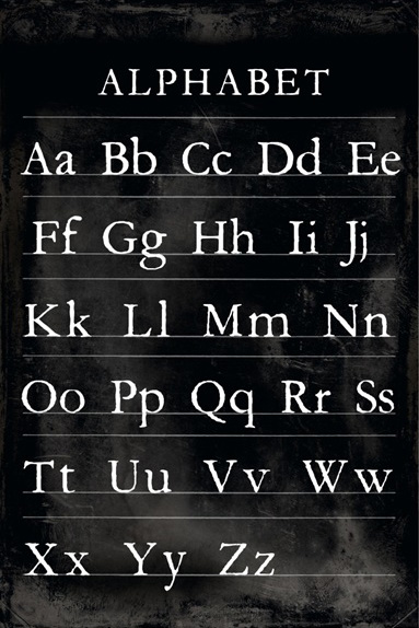 Alphabet on Black Variante 1 | 13x18 cm | Premium-Papier