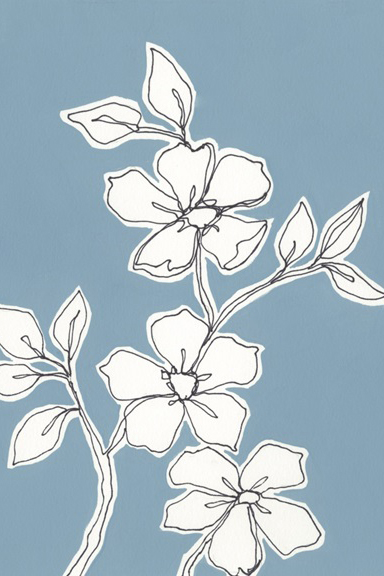 China Blue Flower Study Variante 1 | 13x18 cm | Premium-Papier