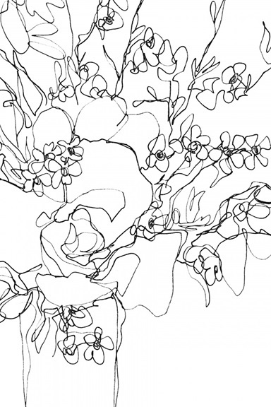 Flower Bouquet Sketch No. 1 Variante 1 | 13x18 cm | Premium-Papier