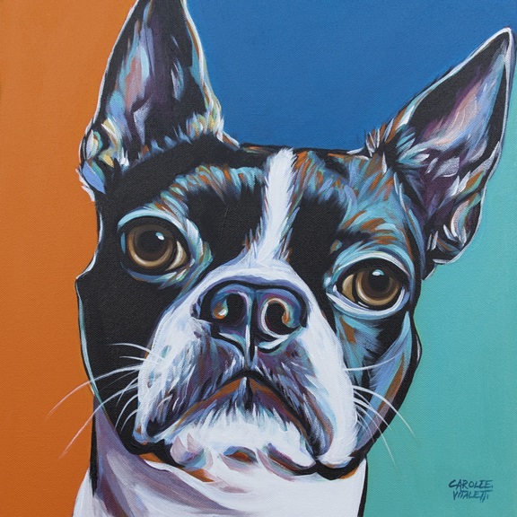 Colourful Dog Portrait No. 3 Variante 1 | 40x40 cm | Premium-Papier
