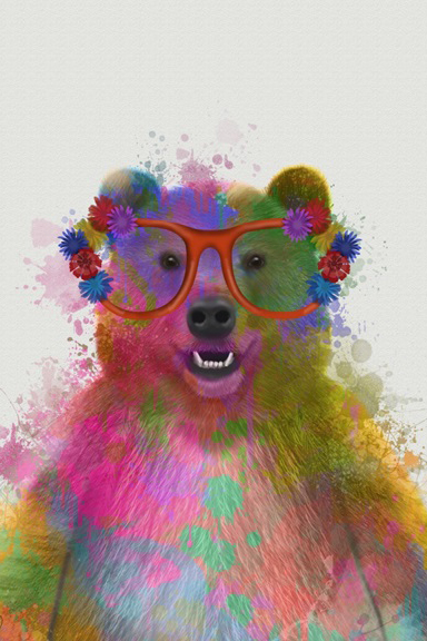 Rainbow Animals No. 1 - Bear Variante 1 | 13x18 cm | Premium-Papier