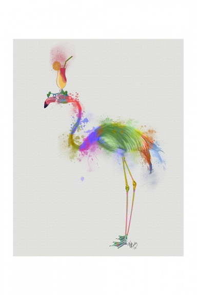 Rainbow Animals No. 4 - Flamingo 