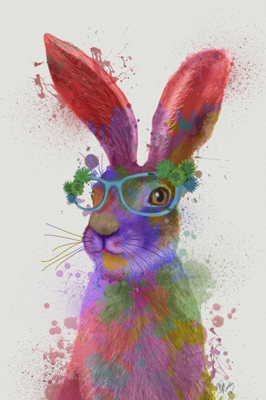 Rainbow Animals No. 10 - Rabbit Variante 1 | 13x18 cm | Premium-Papier