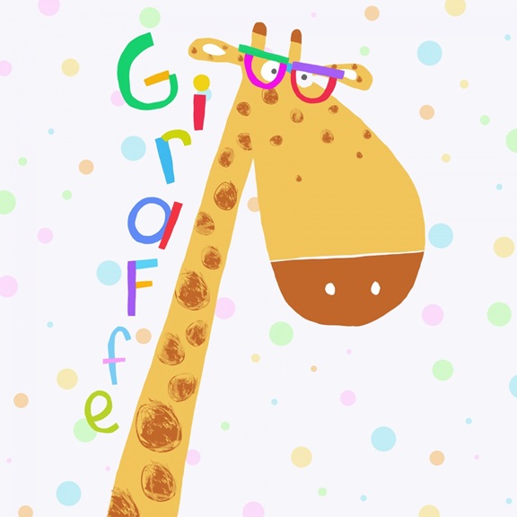 Funky Giraffe Variante 1 | 40x40 cm | Premium-Papier