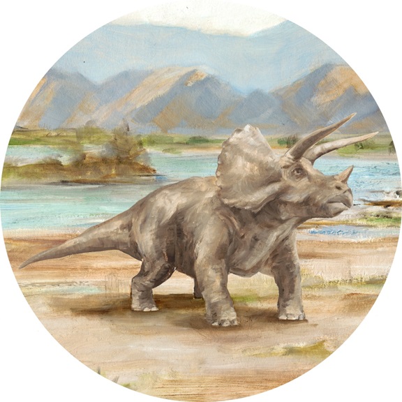 Dinosaurs Painting No. 2 Variante 1 | 40x40 cm | Premium-Papier