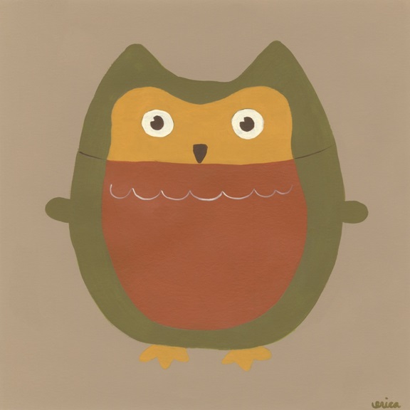 Round Owls No. 2 Variante 1 | 40x40 cm | Premium-Papier