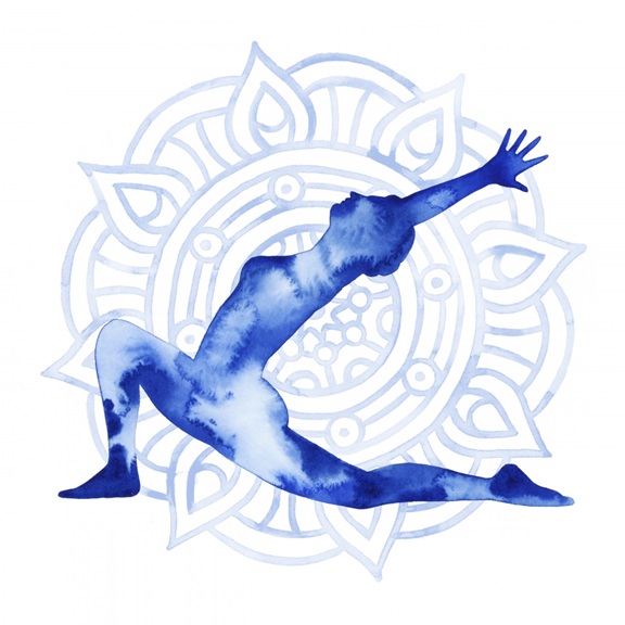 Blue Yoga No. 2 Variante 1 | 40x40 cm | Premium-Papier