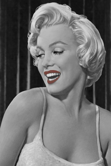 Marilyn Monroe Red Lips Portrait No. 3 Variante 1 | 13x18 cm | Premium-Papier