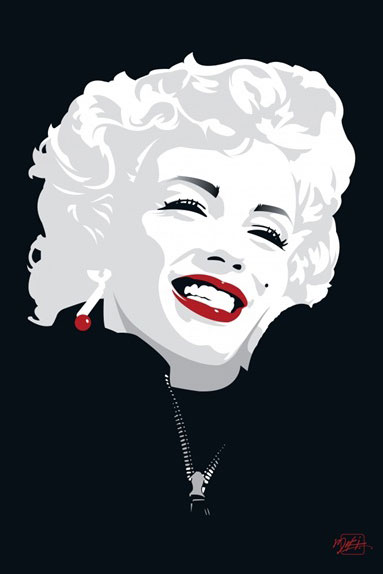 Marilyn Monroe Red Lips Portrait No. 5 Variante 1 | 13x18 cm | Premium-Papier