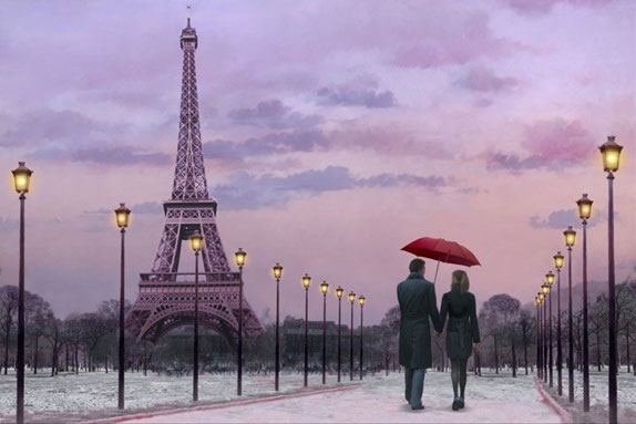 Romantic Stroll through Paris Variante 1 | 13x18 cm | Premium-Papier