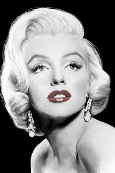Marilyn Monroe Red Lips Portrait No. 7 Variante 1 | 13x18 cm | Premium-Papier