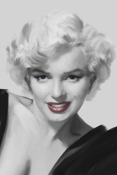 Marilyn Monroe Red Lips Portrait No. 8 Variante 1 | 13x18 cm | Premium-Papier