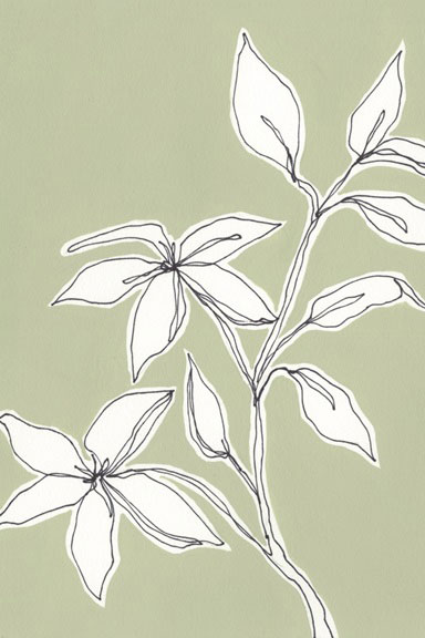 Olive Green Flower Study No. 2 Variante 1 | 13x18 cm | Premium-Papier