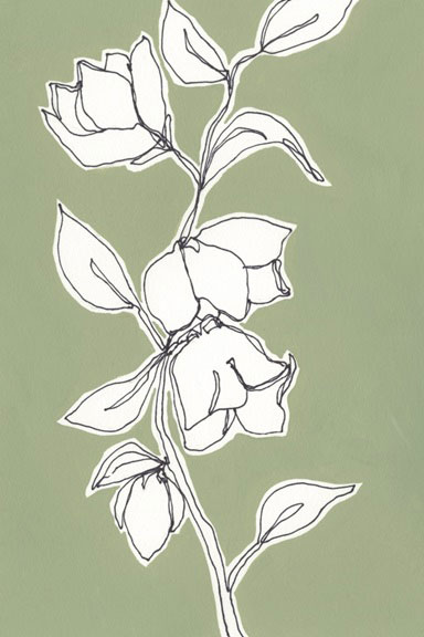 Olive Green Flower Study No. 3 Variante 1 | 13x18 cm | Premium-Papier
